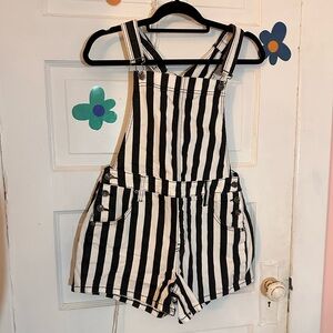 Black and White Striped Overalls